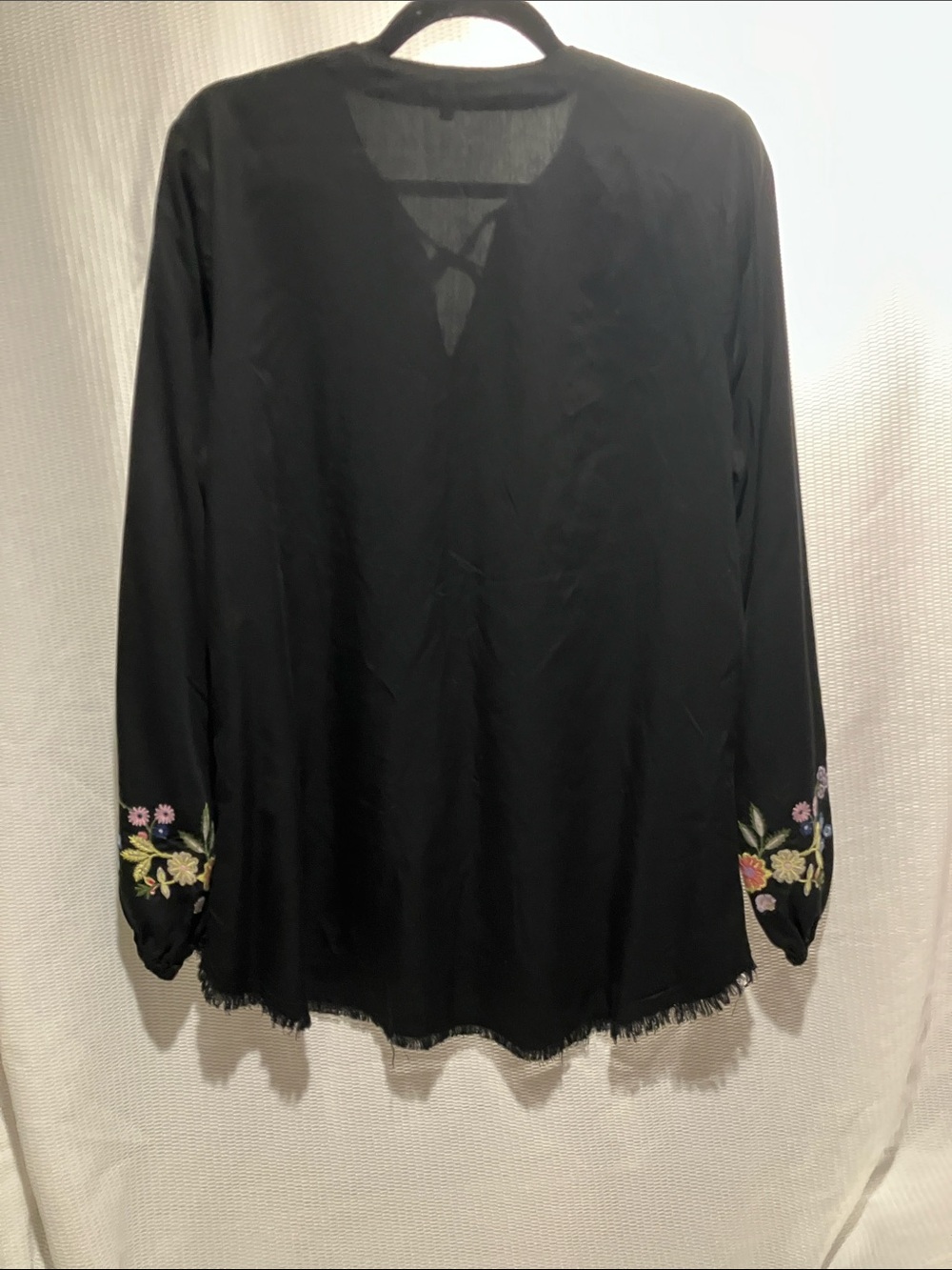 Reba Black Tunic with Multicolor Floral Embroidery - Picture 7 of 8